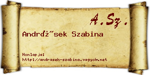 Andrásek Szabina névjegykártya