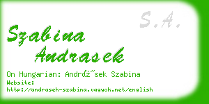szabina andrasek business card